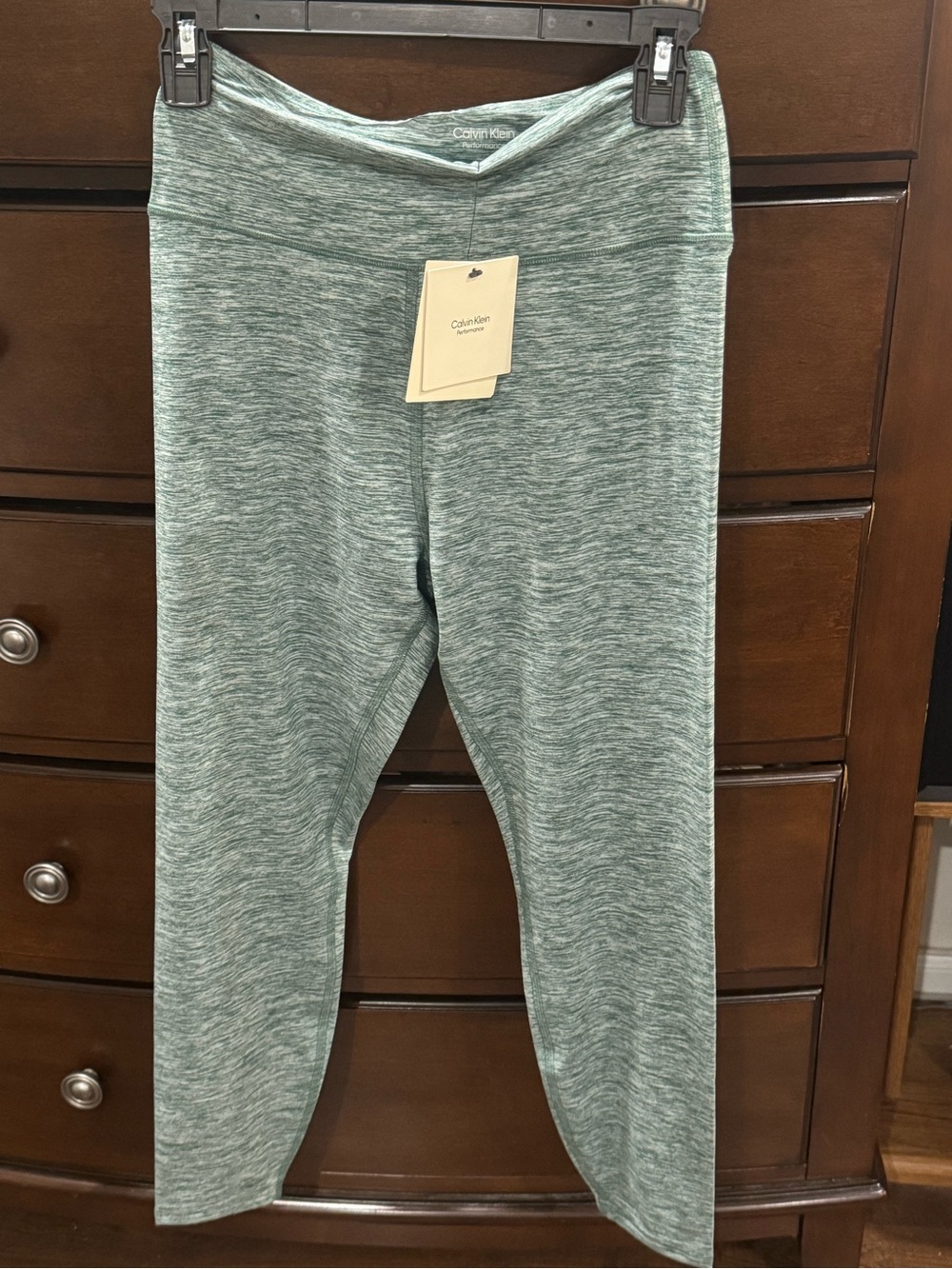 Calvin Klein performance women’s Heathered Teal Leggings size medium